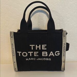 Marc Jacobs Black and Gray Tote Bag with Metallic Accents